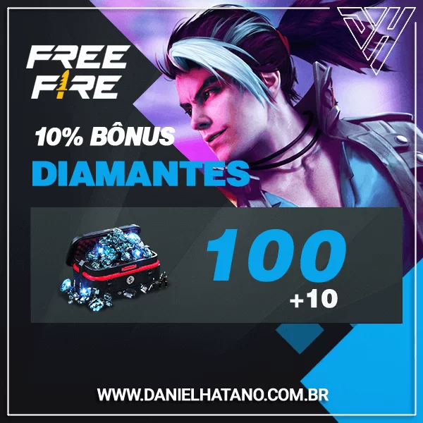 100 Free Fire Diamantes + Bônus - Código Digital - Playce - Games