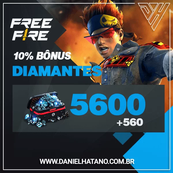 Free Fire - 2.180 Diamantes + 10% de Bônus