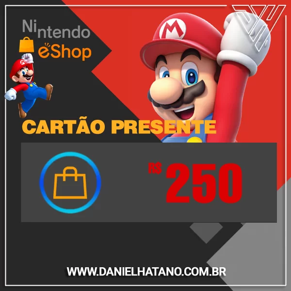 Gift Card Nintendo Eshop Brasil 250 Reais - Código Digital